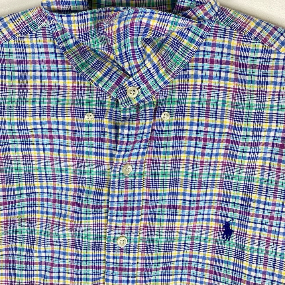 Polo Ralph Lauren Classic Fit Oxford Button Down Shirt Plaid Colorful Mens L - Picture 9 of 16